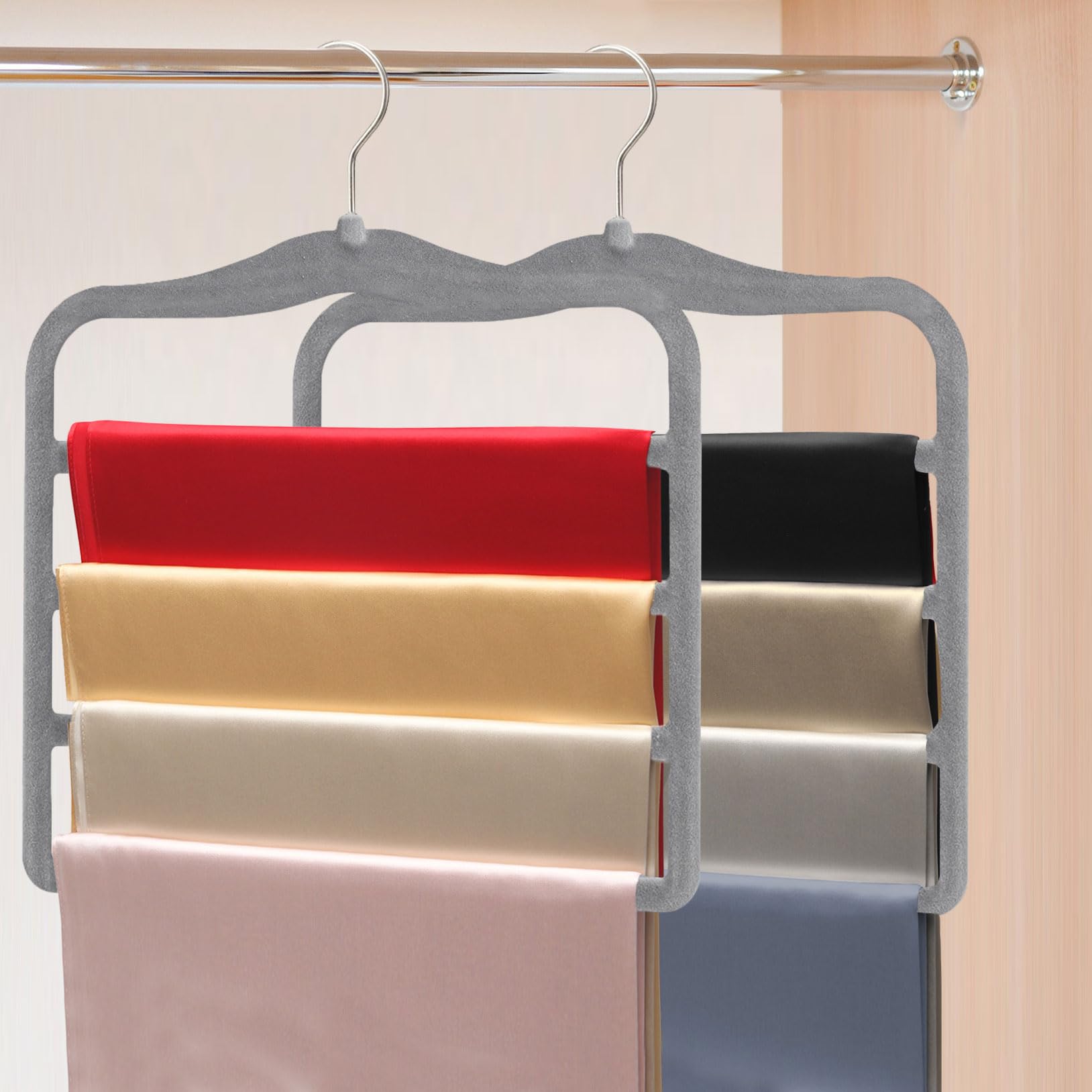 Photo 1 of (missing hook) ***PARTS ONLY***Closet Organizers and Storage,Pants Hangers Space Saving,Velvet Hanger for Organization and Storage,Dorm Room Essentials for College Students Girls,Home Organization Scarf Jeans Hangers-2 Pack