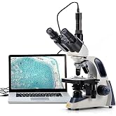 Swift SW380T 40X-2500X Research-Grade Trinocular Compound Lab Microscope with 2.0mp Camera and Software Windows and Mac Compatible and Slides