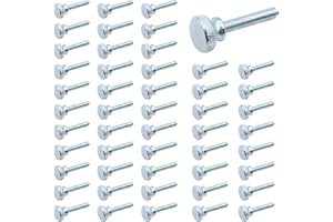 ASAMUYU 50 Pieces Flat Knurled Head Fully Threaded Thumb Screws Bolts Fastener, Thumbscrew Threaded Knurled Grip Knobs Thumb Screw (M4x20)