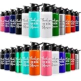 Bokon 24 Pack Thank You Appreciation Gifts Lightweight Aluminum Water Bottle Bulk Reusable Leakproof Water Bottle with Twist Cap Buckle for Gym Sports Camping Hiking(17 oz)