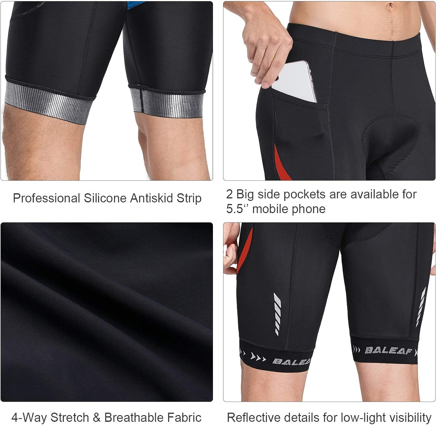 BALEAF Mens Bike Cycling Underwear Shorts 3D Padded Bicycle MTB Liner