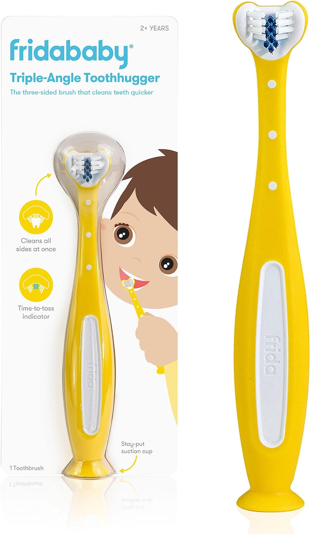 Frida Baby Frida Toothhugger U-Shaped Toothbrush 3-Angle Bristles Yellow