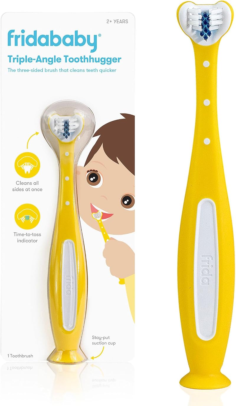 Frida Baby Frida Toothhugger U-Shaped Toothbrush 3-Angle Bristles Yellow
