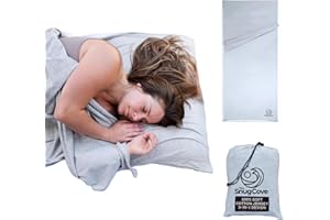 Soft Cotton Sleeping Bag Liner with Zipper, Converts to Double Sleeping Bag Liner, Lightweight Travel Sheets for Hotel, Campi