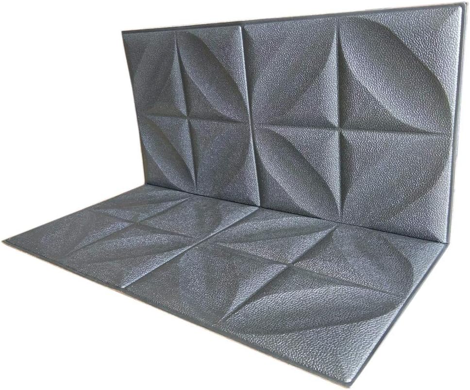 3D Wallpaper Silver Grey 3D Wall Panels Decorative 3D Panels Wall Textured Silver Grey Foam Board Wallpaper Wall Tiles Peel and Stick Self Adhesive Wallpaper TV Sofa Bedroom Wall Decor 12 Panels