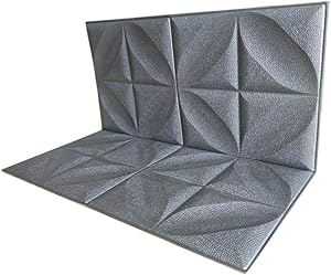 3D Wallpaper Silver Grey 3D Wall Panels Decorative 3D Panels Wall Textured Silver Grey Foam Board Wallpaper Wall Tiles Peel and Stick Self Adhesive Wallpaper TV Sofa Bedroom Wall Decor 12 Panels