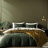 White Classic Dark Green Duvet Cover Queen Size, Microfiber Duvet Cover with Zipper, Duvet Cover Set with 2 Pillow Shams, Luxury Soft Comforter Cover Queen Size, 90 x 90 | Comforter Not Included