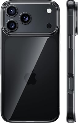 TORRAS Crystal Clear for iPhone 16 Pro Case, Ultra-Thin [Non-Yellowing] [Military Protection] Slim Fit Silicone TPU Cover for iPhone 16 Pro Phone Case, Soft, Black, 6.3 inch,