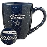 Rico Industries NFL unisex-adult NFL Football Grandma16 oz Team Color Laser Engraved Speckled Ceramic Coffee Mug
