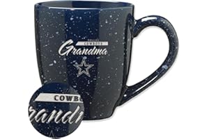 Rico Industries NFL unisex-adult NFL Football Grandma16 oz Team Color Laser Engraved Speckled Ceramic Coffee Mug