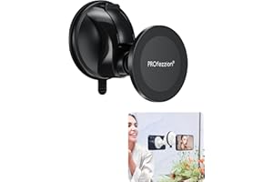 PROfezzion Multi-Surface Suction Mount Detachable Magnetic Phone Holder for Mirror Shower Bathroom Kitchen Window Videos Comp