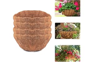ADDCEAN 4PCS Coco Liners for Planters, Round Coconut Planter Liners for Hanging Basket Window Box Flower Pot 8/10/12/14/16 Inch, Thicken Coco Fiber Matting for Planters Outdoors/Indoors (Round-8inch-4pcs)