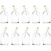 CHIVE ‘Loft’ Small Mini Flower Vases - Clear Glass Bud Vases, Set of 10 - Cute Vintage Rustic Centerpieces for Wedding, Events & Home - Premium Quality, Designed to Last