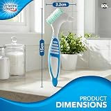 SOL Denture Brush 2pk Dual Angled Heads Soft Bristles Non-Slip Grip view 2