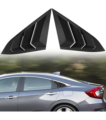 thumbnail image 2 of Honda Civic 10th Gen Window Louvers 2016-2021 - Carbon Fiber Red Style Exterior Upgrade 2 of 5