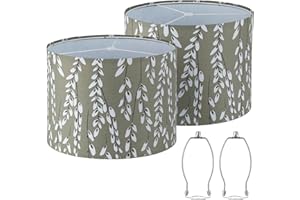 LUVKCZC Lamp Shades Set of 2, Drum Lampshades, Lampshade 10 Inches Height, Lampshades for Table Lamp, Floor Lamp, Pendant Light, Lamp Shade Harp Holder Included