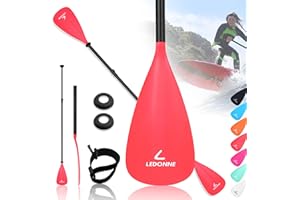 LEDONNE SUP Paddle 4-Piece Adjustable Kayak Paddle Floating Lightweight Paddle Board Oar with Aluminum Alloy Shaft and 2 Nylon Blades Best Price Based on Our 3 Million Sets Per Year 500 bought monthly