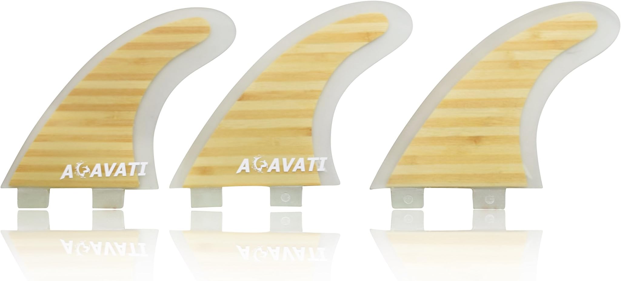 Acavati – Performance Fin Set. Carbon Fiber or Bamboo Surfboard Fin Set – 3 Piece Surf Fin Set