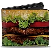 Buckle-Down Men's PU Bifold Wallet-Hamburger Vivid, Multicolor, 4.0" x 3.5"