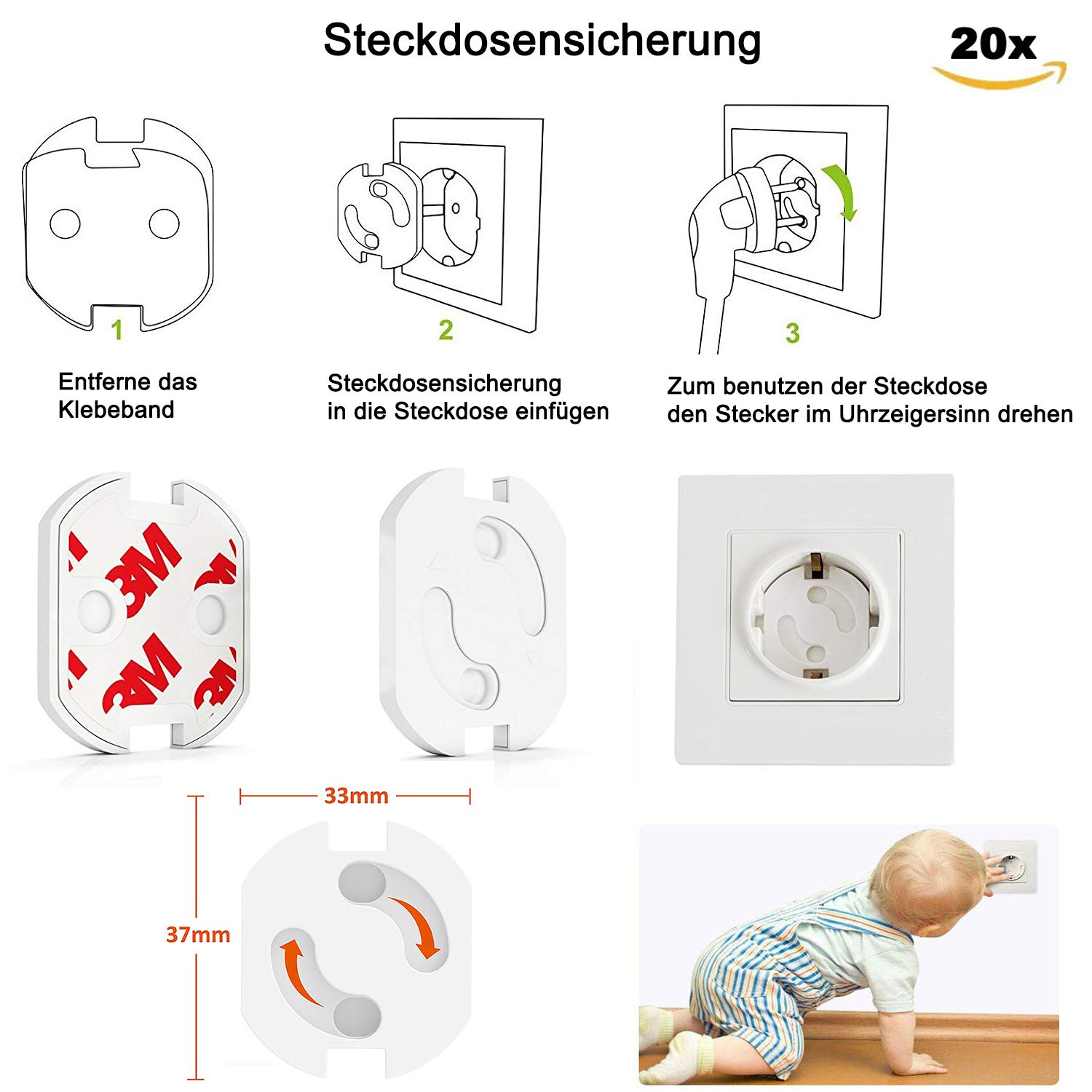 Baby Set 6x Klemmschutz 7x Schranksicherung Bonus: E-Book Aaqualim