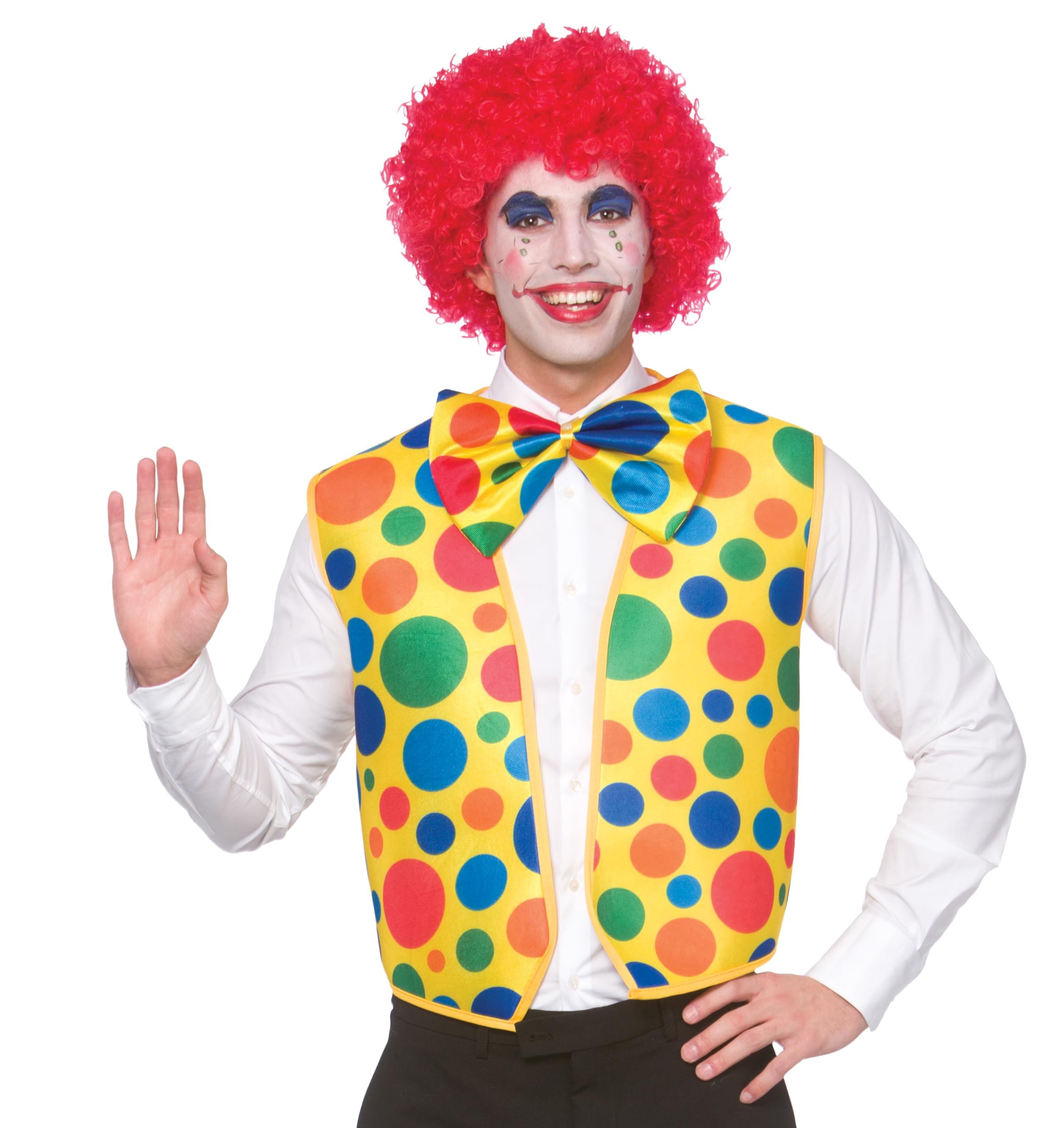 Wicked Costumes Adult Clown Waistcoat & Bowtie Fancy Dress Accessory Set