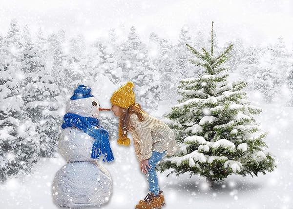 WINTER CHRISTMAS BACKDROP NATURAL WINTER FOREST SNOWFLAKE SNOWFALL BACKGROUND XMAS WHITE SNOW TREE PHOTO HOME PARTY DECORATION PHOTO STUDIO PROPS 7X5FT