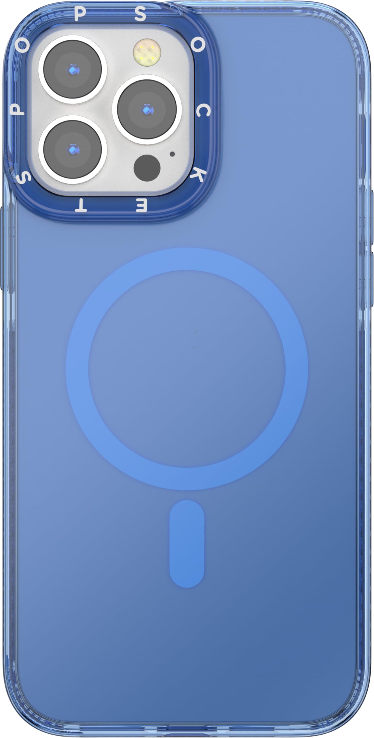 PopSockets iPhone 13 Pro Max Case Compatible with MagSafe, Phone Case for iPhone 13 Pro Max, Wireless Charging Compatible - Vermeer Blue Image