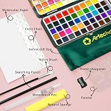 Artecho 100 Color Watercolour Paint Set with Brushes & Papers - Portable Box view 3