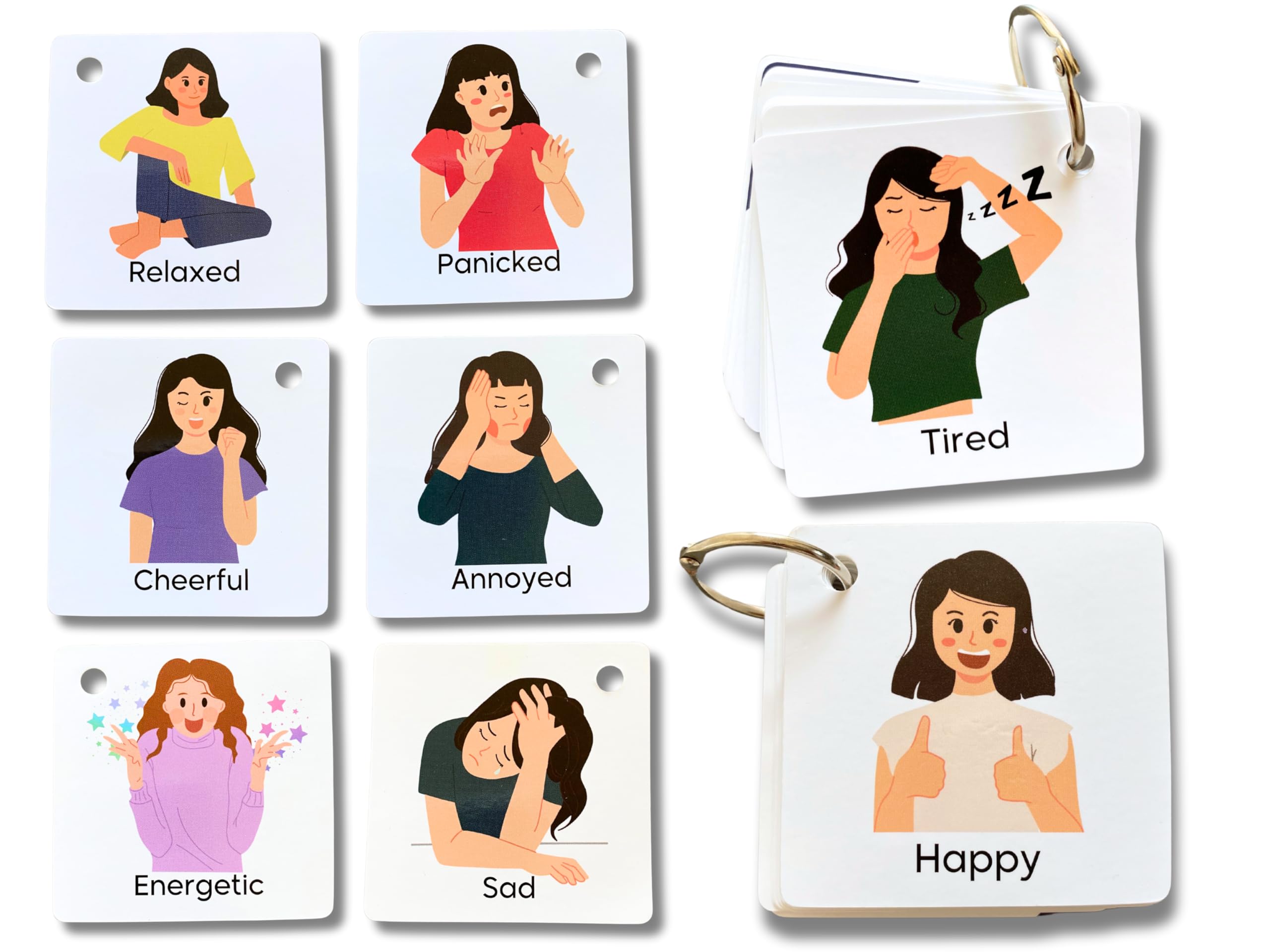 Albidaya Islamic Store Feelings and Emotions Flash Cards, Communication Aid, Autism Communication Cards, Emotional Learning Cards