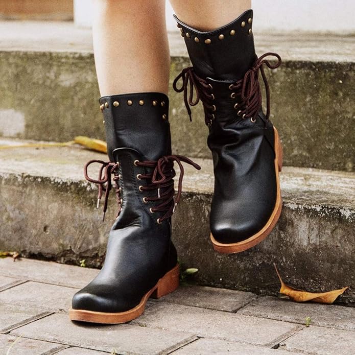 Puimentiua Womens Cowboy Leather Cowgirl