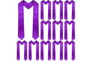 Geyoga 12 Pieces Unisex Graduation Stole Bulk Sublimation Blank Grad Sash Plain Graduate Honor Stole, 70 Inches(Purple)
