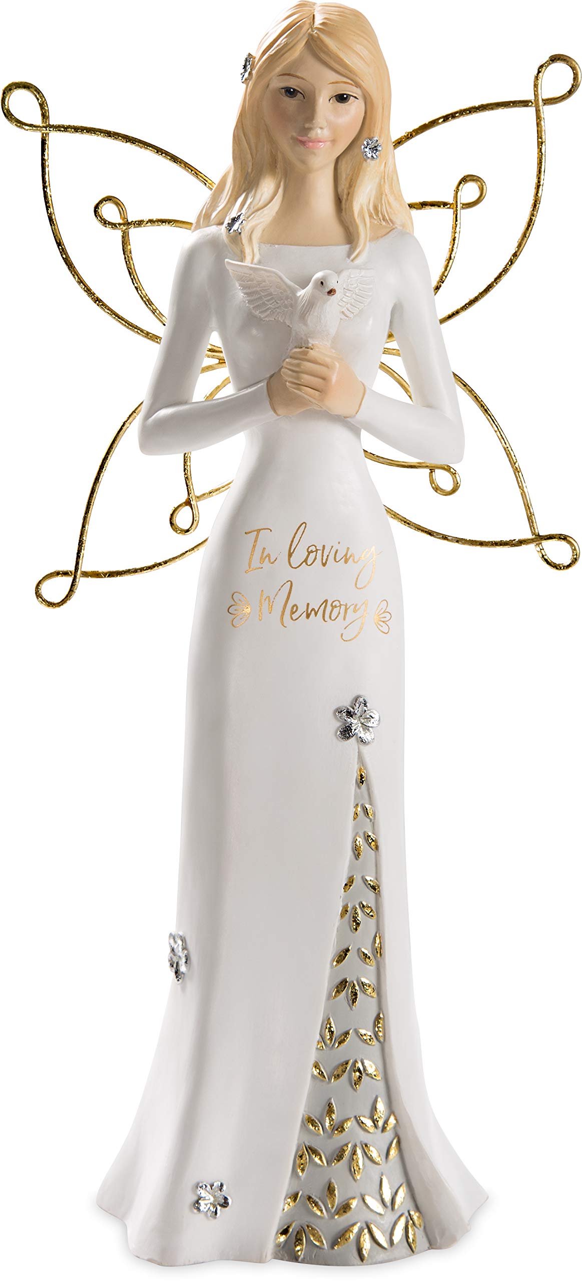 Pavilion Gift Company Angel Figurine, Polyresin, Gold, 9"