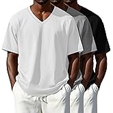 Evervibe 3 Pack Men's Big and Tall Shirts Cotton V Neck L-5xl Plus Size Short Sleeve Soft Casual 2026 Summer Tee