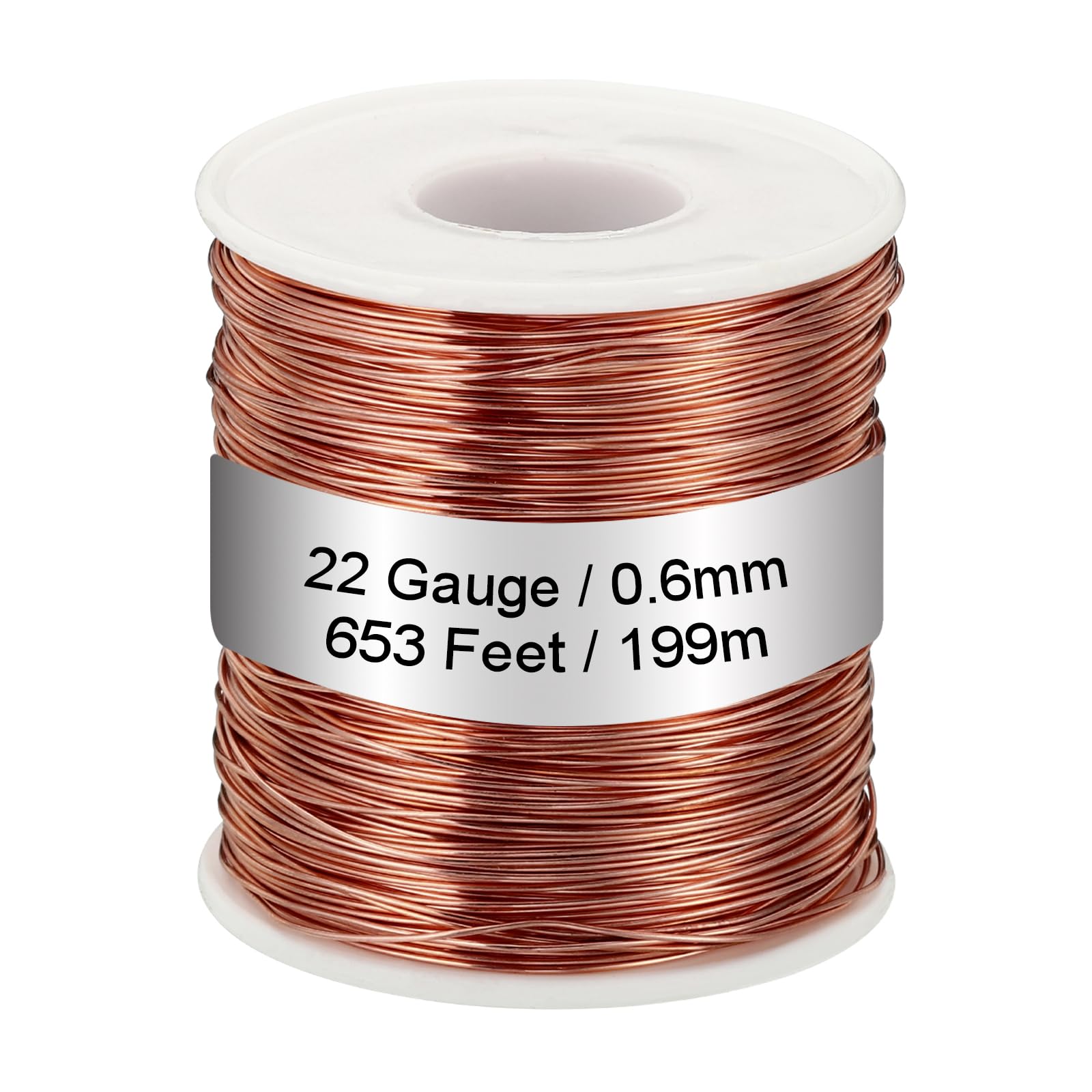 PATIKIL 99.9% Soft Copper Wire, 22 Gauge/0.6mm Diameter 653 Feet/199m 1.1 Pound Spool Pure Copper Wire for Jewelry Making Beading Garden Plants