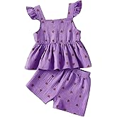 Lianpyxa Toddler Girl Clothes Ruffled Heart Tank Top Ruffled Shorts Summer 2PC Outfit Set
