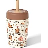 Fimibuke Kids & Toddler Cups Spill Proof, 12 OZ Capybara Insulated Sippy Cups for Toddlers Boys Girls, Toddler Straw Tumbler, Stainless Steel Kids Water Bottle with Twist Lids & Silicone Straw, 1 Pack