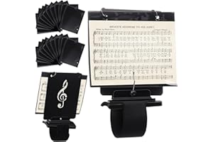 Canlierr 19 Pcs Marching Flute & Piccolo Lyre Folder Flutist Friend with Adjustable Marching Band Flip Folder Windows Double Side with 2 Holes 7. 5 x 6. 3 Inches for Holding Sheet Music