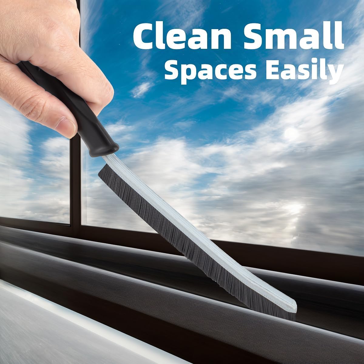 SXhyf Hartborsten Eckenreinigungsbürste, Fugenbürste, Pureclean Bürste, Ecken Reinigungsbürste,Bürste Reinigung Wird Für Familien Reinigung, Küche, Badezimmer Reinigungswerkzeuge Verwendet (Schwarz) 2
