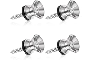Giantree 4 Pcs Guitar Strap Buttons, Guitar Strap Lock Buttons Security Lock Metal Guitar Strap End Pins With Mounting Screws