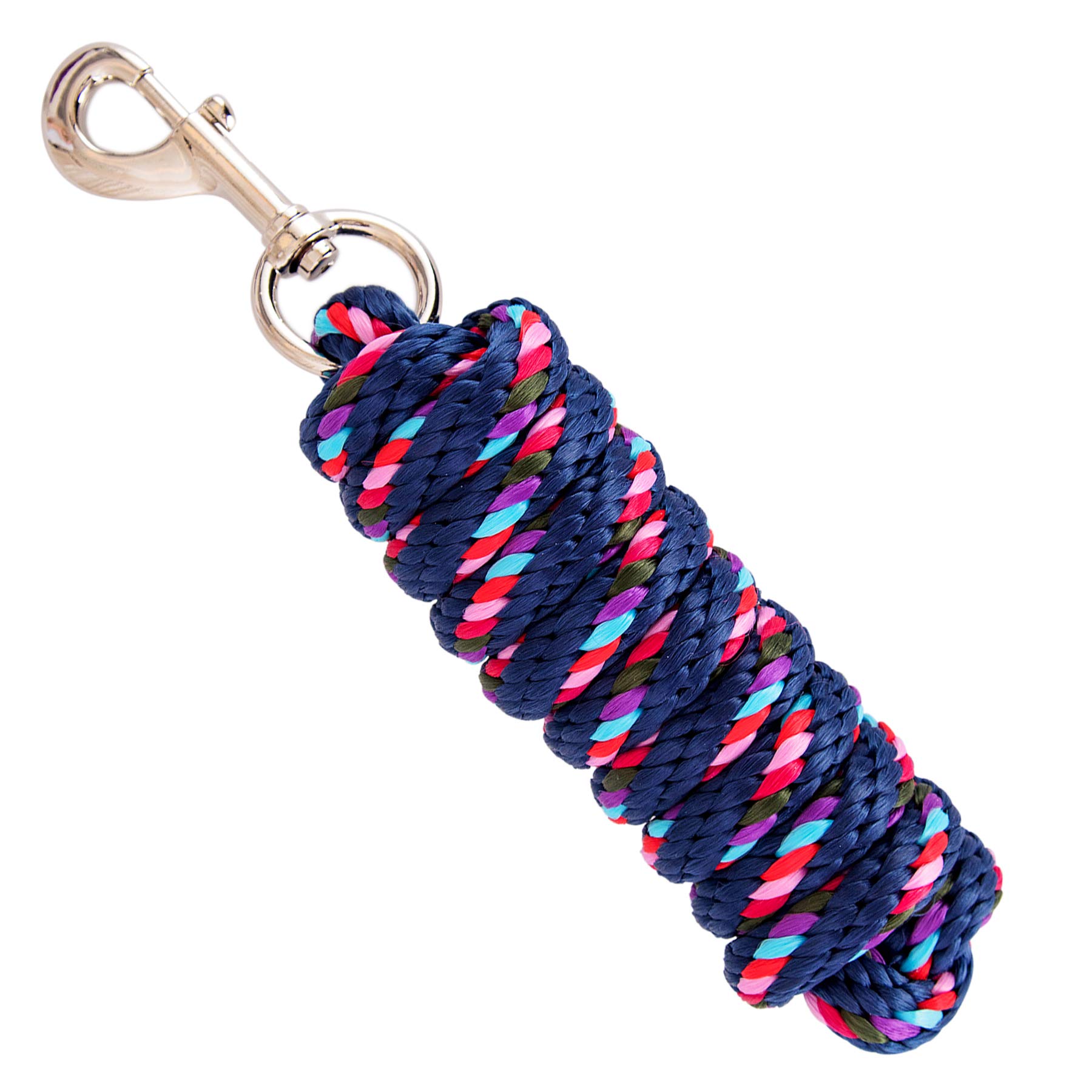 Merauno® Lead Rope for Horses, Tie Rope in Various Stylish Designs, Lead Rope, Pony, Donkey, Goat Long Knit with Carabiner Hook (Red Blue, Snap Hook)