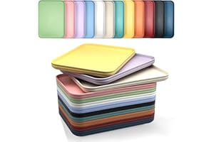 Slomg 24 Pack Plastic Art Craft Trays, Multicolor Activity Sensory Sand Puzzle Sorting Trays for DIY Project Painting Beads Jewelry, Black Food Serving Platters for Home Restaurant Supply 12x9in