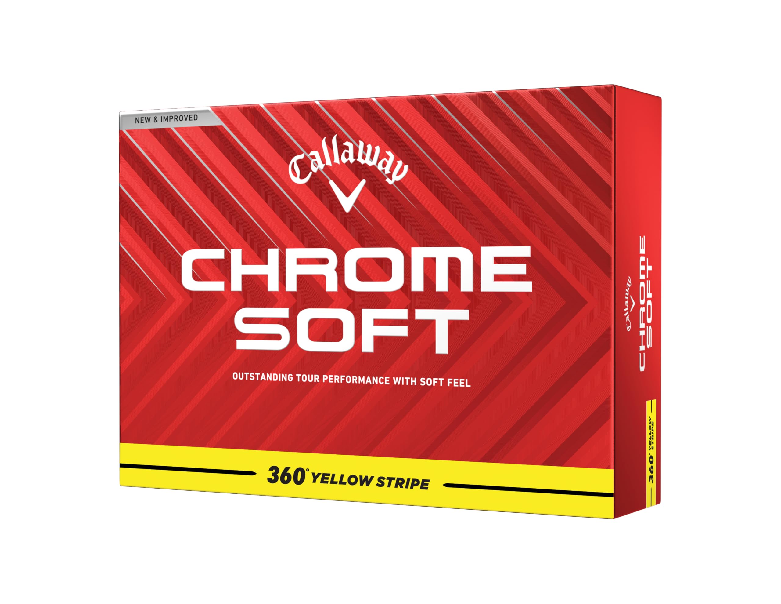 Callaway Golf Chrome Soft Golf Balls (360 Stripe (Yellow) Image