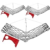 Arrowbash 3 Set Castable Crab Trap with Red Gauge and Bait Clip Foldable Crab Trap Snare Crabbing Net Equipment for Crabbing Lobster Fish