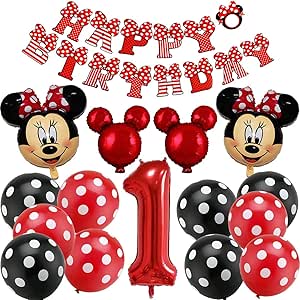 Decoraciones de cumpleaños de Mickey Mouse, BESTZY Globos número para