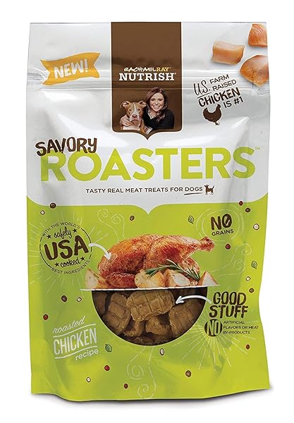 RACHAEL RAY NUTRISH SAVORY ROASTERS ROASTED CHICKEN RECIPE DOG TREATS, 12 OUNCES