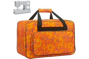 HARORANAX Sewing Machine Case - Tote Bag with Accessory Organizer, for Singer, Janome and MostStandard 12-15 inch Home Sewing Machine Small (Orange)