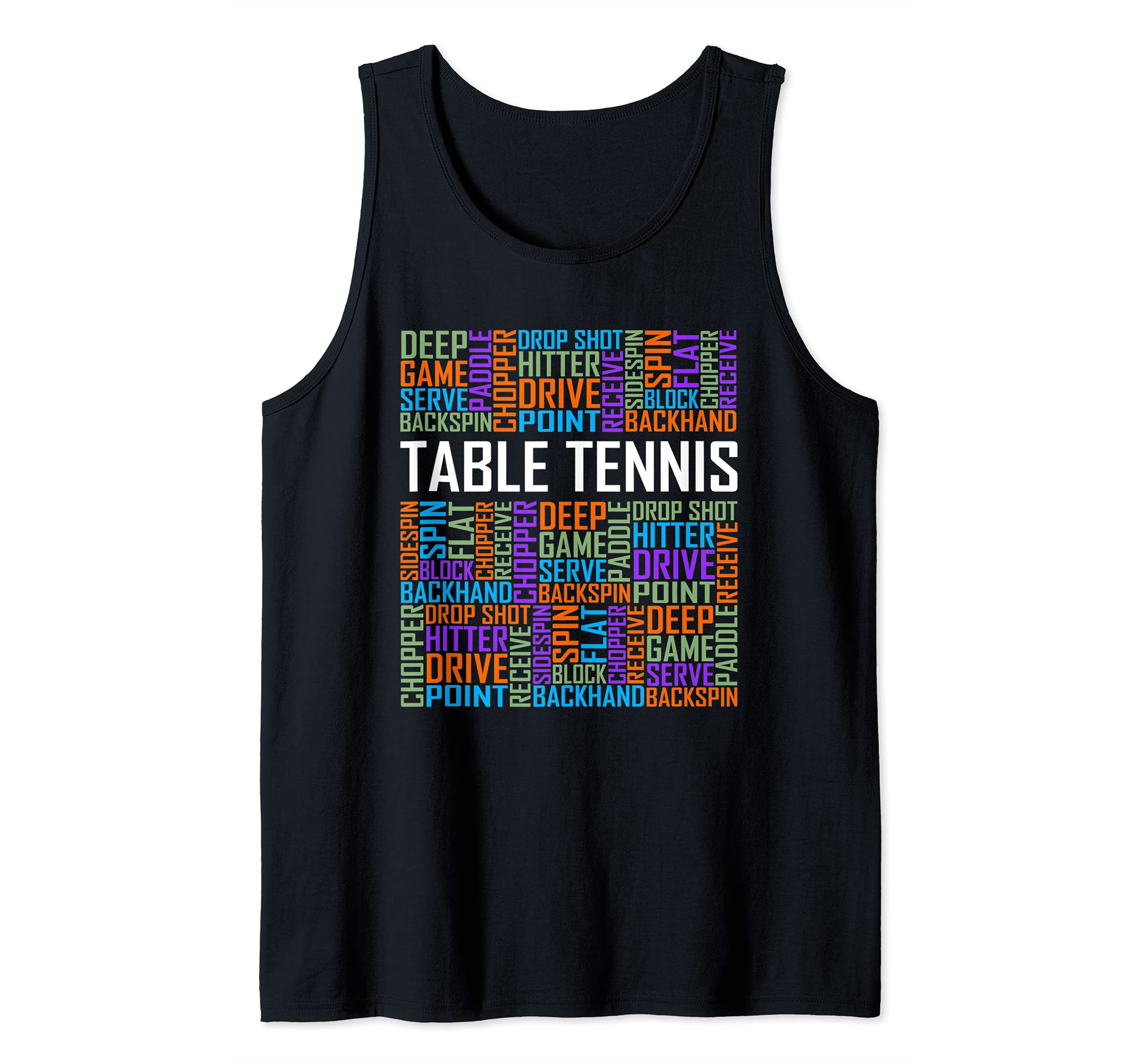 Table Tennis Words Lover Ping Pong Player Love Tank Top