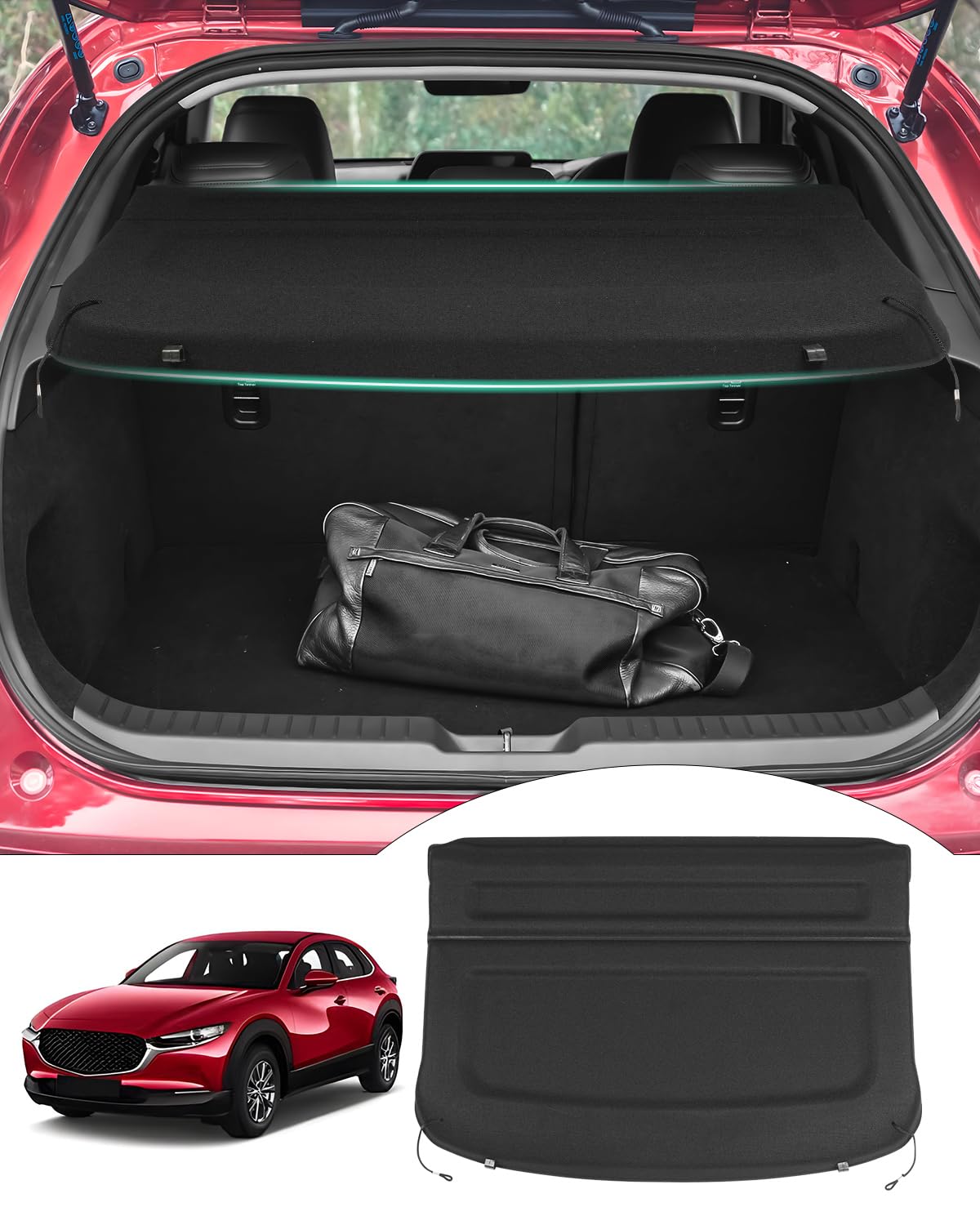 Photo 1 of Powerty Cargo Cover for 2020-2025 2026 Mazda CX-30 CX30 Retractable Trunk Cover Trunk Shielding Shade for CX30 Accessories Luggage Cover No Gap(Can Withstand The Load)