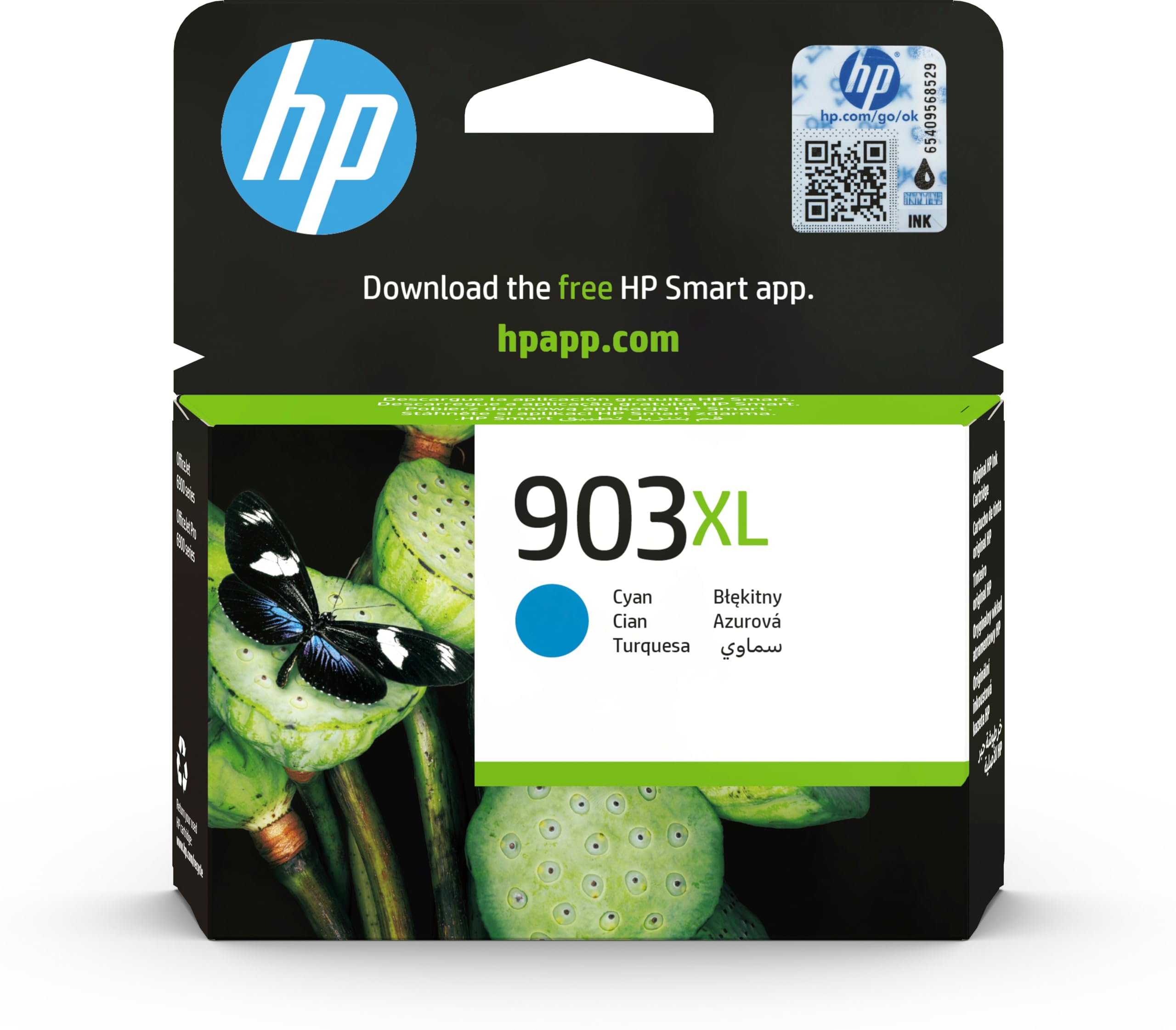 HP T6M03AE 903XL High Yield Original Ink Cartridge, Cyan, Single Pack
