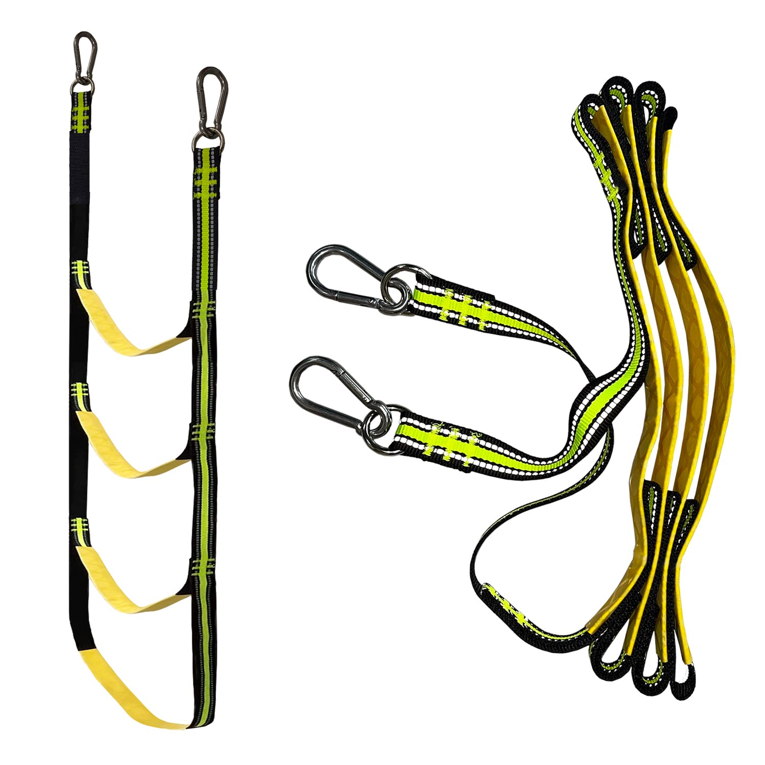 Photo 1 of 4 Step Folding Boat Rope Ladder, Portable Marine Rope Ladder, Assist Boarding Rope Ladder, Swim Ladder for Climbing Inflatable Boat, Kayak, Motorboat, Canoeing, Sailboat, Fishing Boat, 440lbs